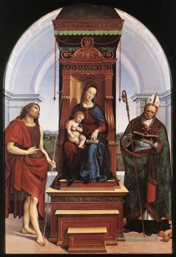 Madonna und Kind Die Ansidei Altarretabel Renaissance Meister Raphael Ölgemälde